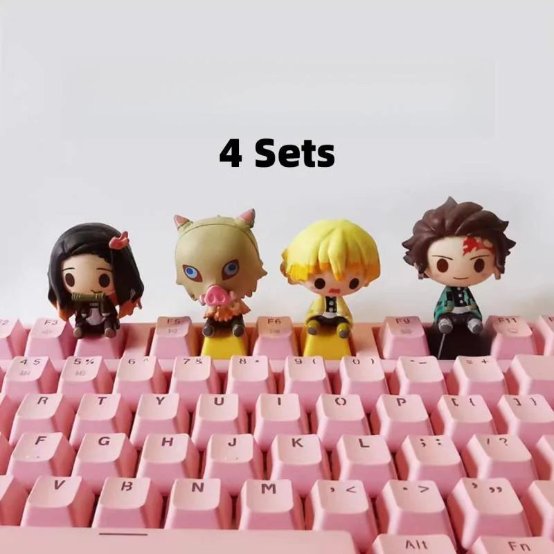 Tanjiro/Nezuko/Kanroji Mitsuri Creative transparent cute mechanical keyboard cap