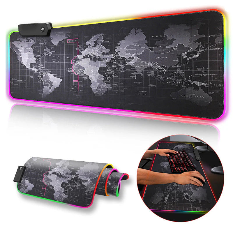 seven color light color change thickened mouse pad LED light keyboard pad game