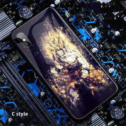 Son Goku handsome cartoon ntelligence 4 color flash creative phone case