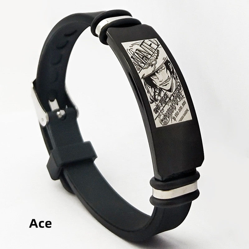 Luffy/Zoro/Ace figure print fashion bracelet