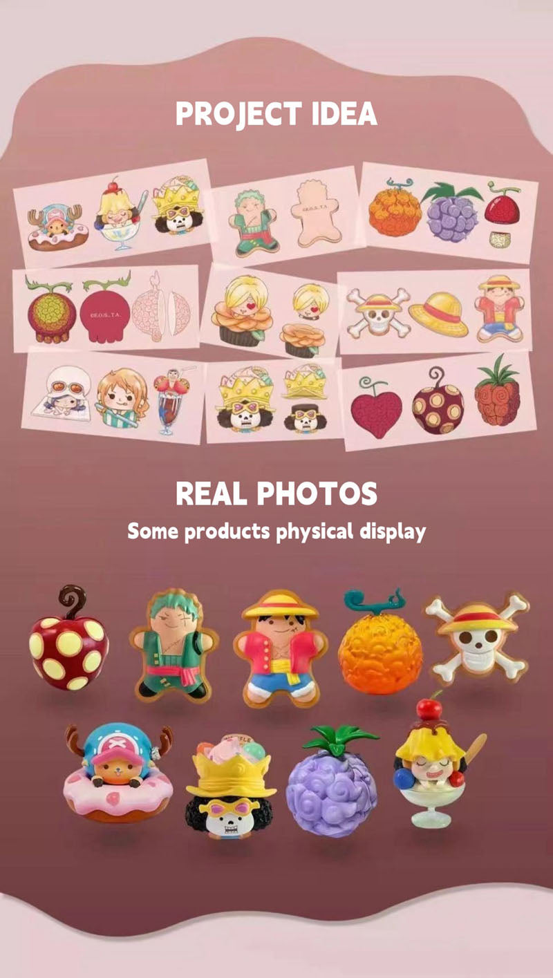 Luffy Magnet refrigerator sticker blind box Cute character refrigerator sticker