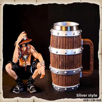 Luffy Oak barrel thermos cup