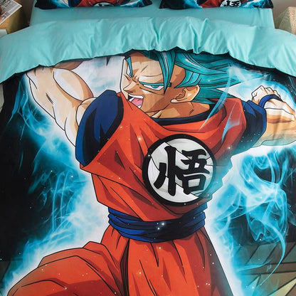 Son Goku role printing handsome cartoon Pure cotton bedding three-piece set