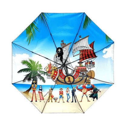 Luffy and other characters related to the trend umbrella, sun umbrella