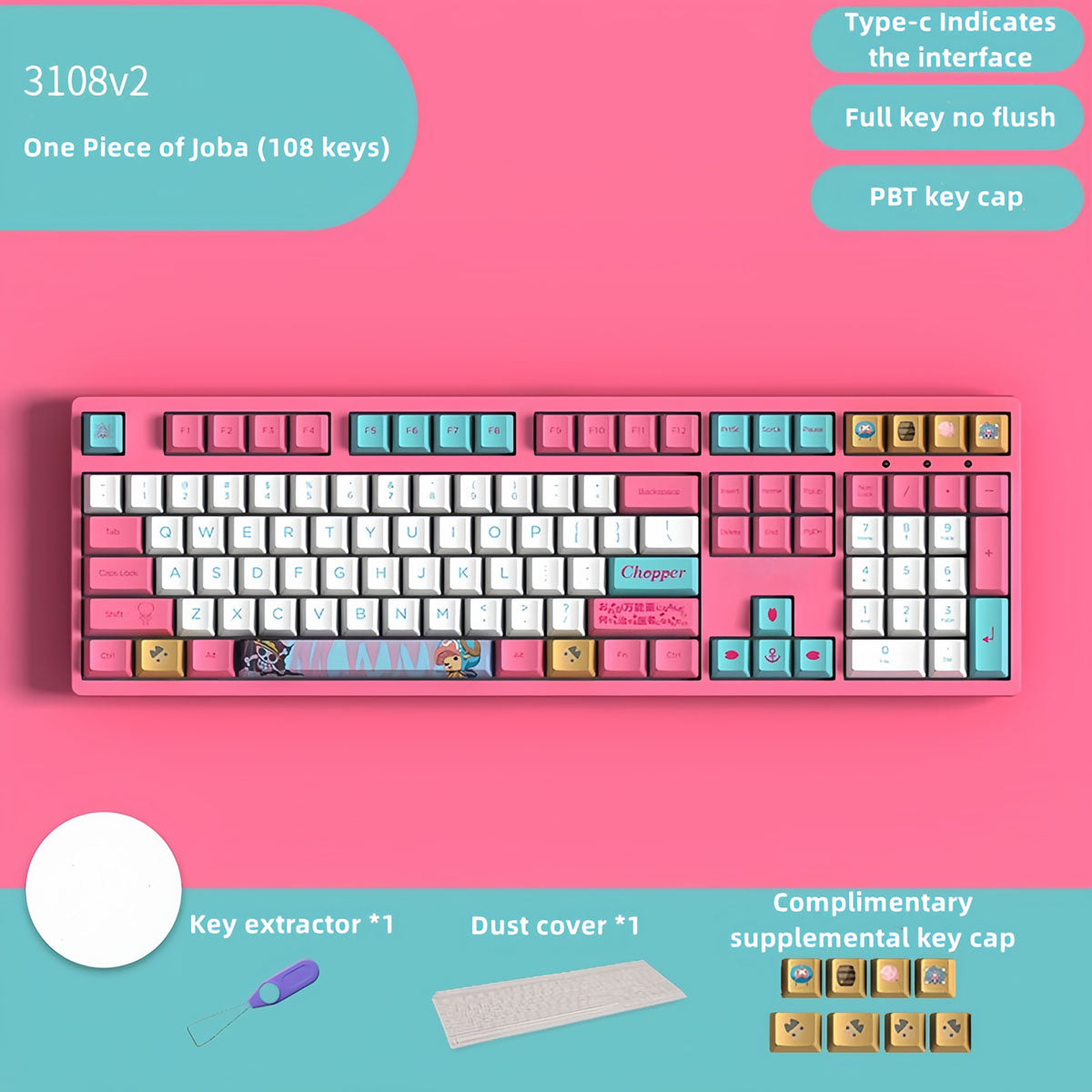 Chopper tri-mode connection RGB backlit mechanical keyboard