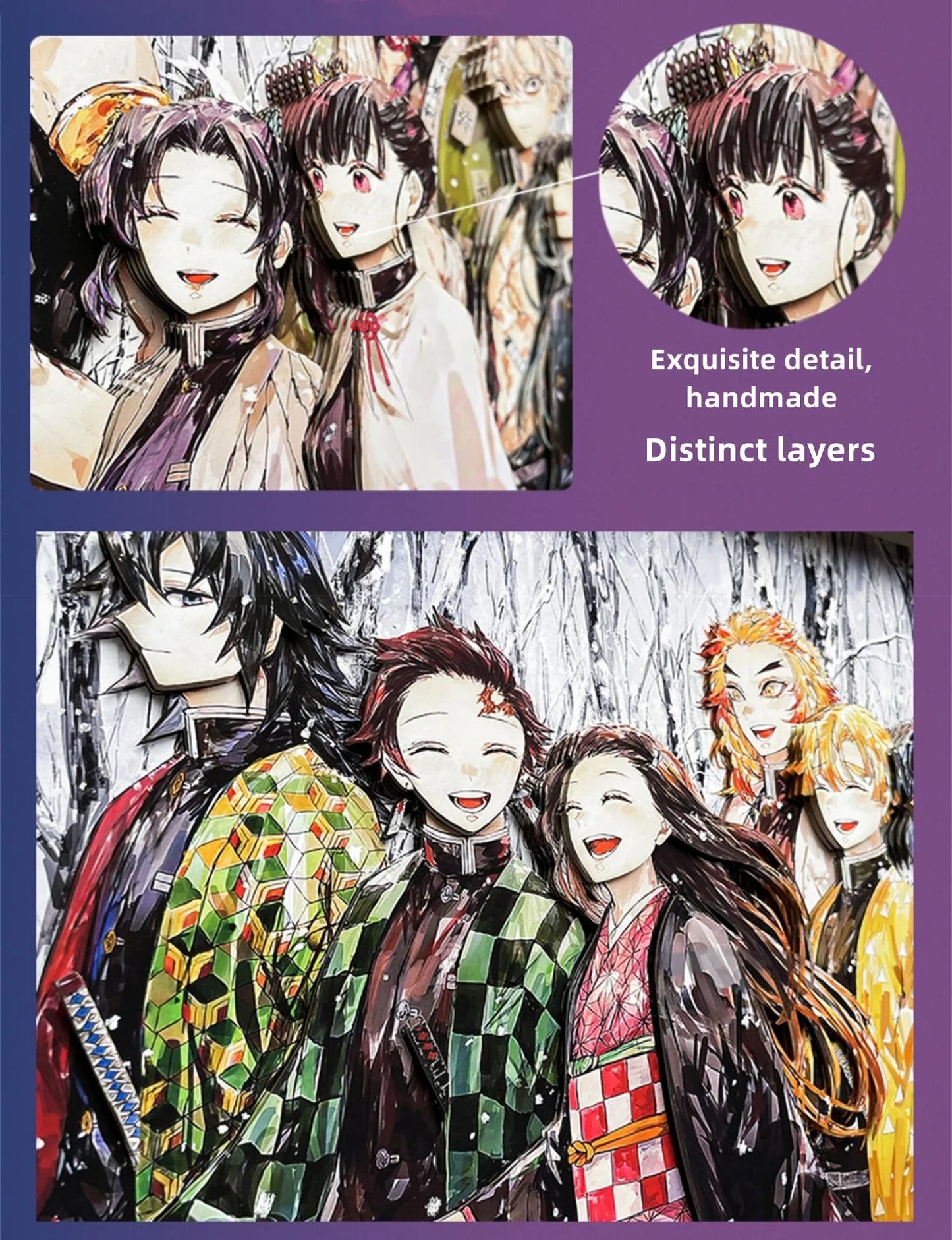 Tanjirou/Nezuko handsome cartoon handicraft 3D drawing