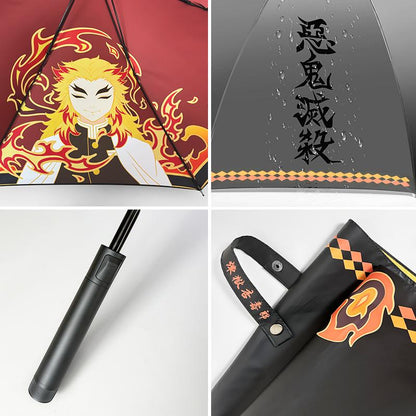 Rengoku Kyoujurou Cool Projection Umbrella - Anime fantasy in the rain