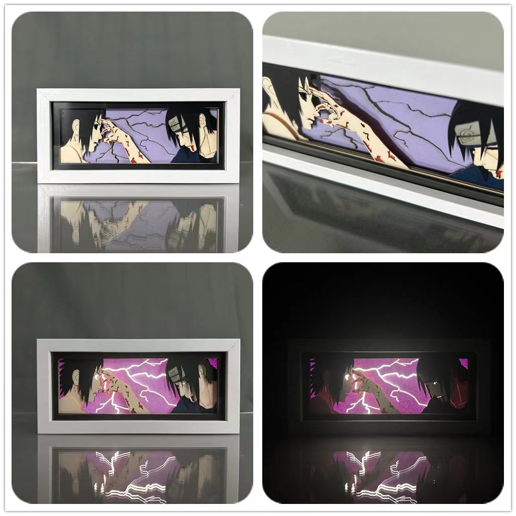 Sasuke/Kakashi/Obito/Itachi 3D Paper Sculpture Night Light - Light up the world of anime!