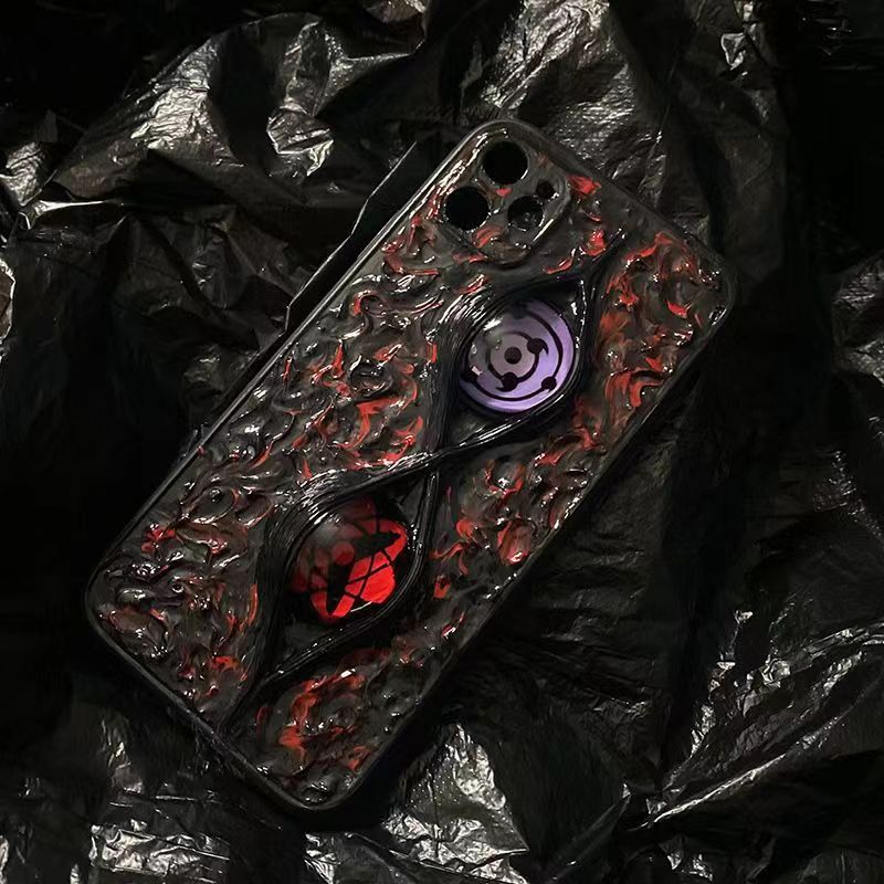 Sasuke Sharingan pure handmade mobile phone case Apple Trend Silicone Anti-collision phone case