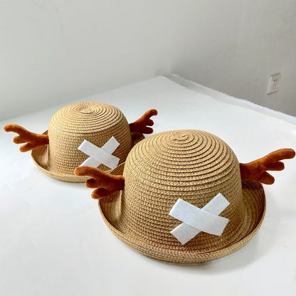 Chopper role logo lovely cartoon cos accessories dome antlers summer sunhat