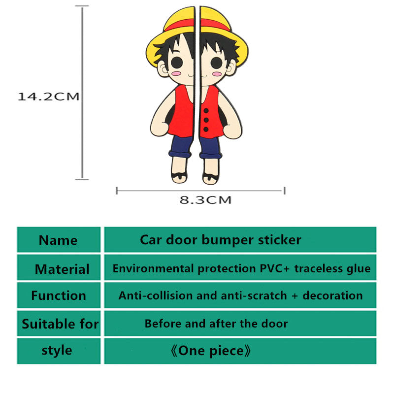 Luffy/Zoro lovely car door PVC strong crashproof stickers