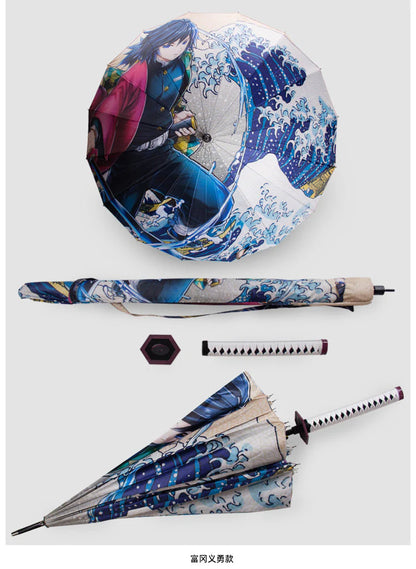 Kamado Tanjirou COOL umbrella SEMI-AUTOMATIC DURABLE UMBRELLA