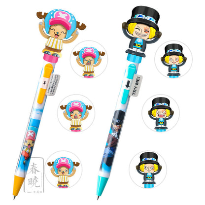 Luffy/Ace/Sabo character model ballpoint pen with changeable face