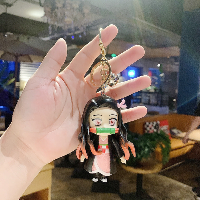 Tanjirou/ Nezuko Hand-held Doll Key Chain Creative Bag Pendant Key Chain