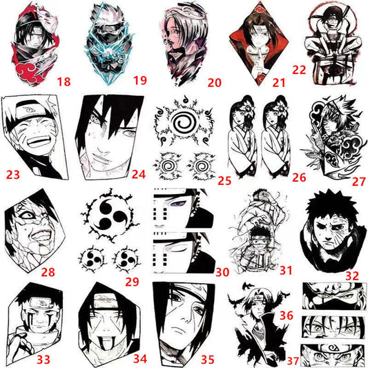 Uzumaki/Sasuke Cool character tattoo stickers