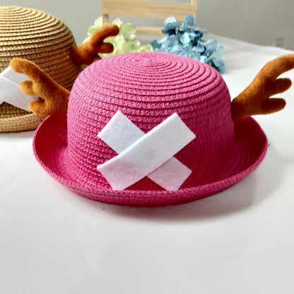 Chopper role logo lovely cartoon cos accessories dome antlers summer sunhat