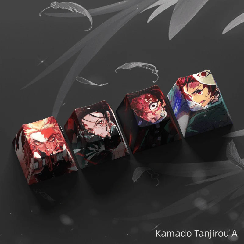 Nezuko/Tanjirou/Tokitou Muichirou Creative transparent cute mechanical keyboard cap