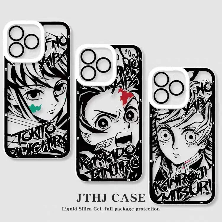 Tanjirou/Mitsuri/Muichirou Apple exquisite Trend Silicone Anti-collision phone case