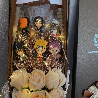 Uzumaki/Sasuke Handmade Rose Soap LED Bouquet For Romantic