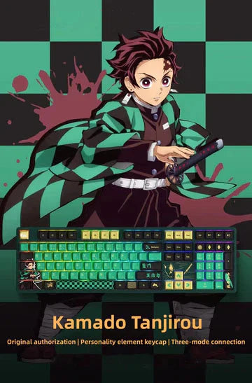 Tanjirou/Nezuko Mechanical Keyboard Three-mode wireless RGB backlit gaming esports Keyboard