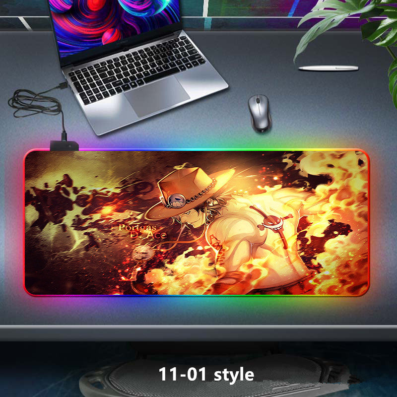 Luffy Cool LED Color Changing Thickened Mouse Pad with Seven Colors