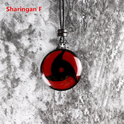 Hand-carved natural sandalwood Sharingan Necklace pendant set